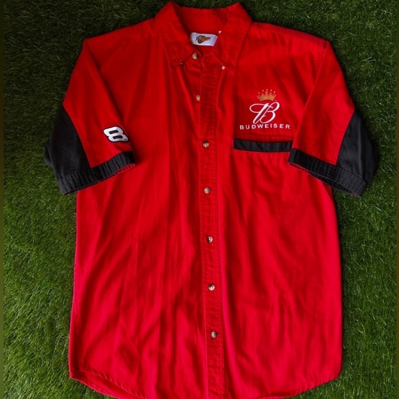 Vintage NASCAR Dale Earnhardt Budweiser Button Up 🏎️ - Picture 1 of 4